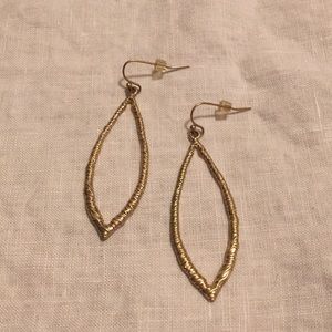 Lia Sophia Matte gold dangle earrings